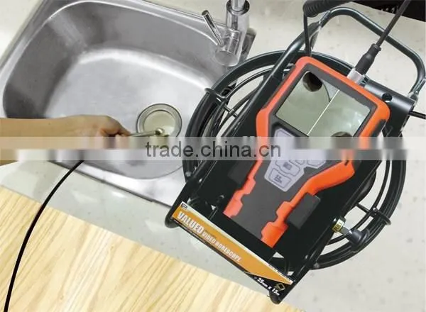 Video Pipe Line Inspection Camera with Fiberglass Cable 3.5'' LCD Taiwan Made