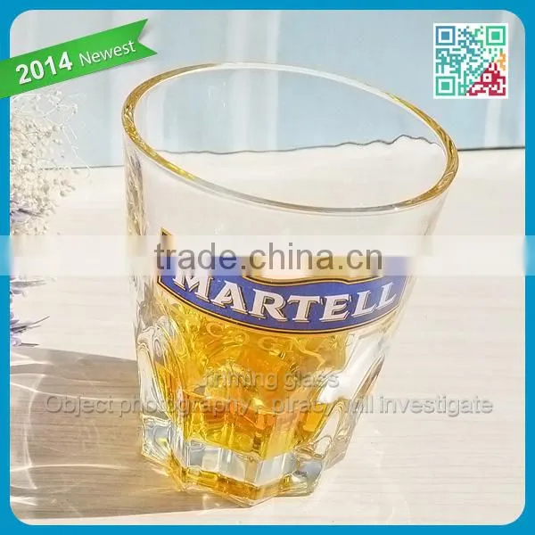 Best glassware brands Cognac glass drinking tumbler glass lead free crystal whisky glass with Cognac brand logo