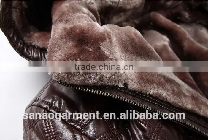 2015 newest Business casual men's thicken lapel sheepskin leather jacket