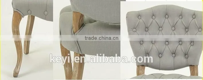 Fabric optional button design coffee room use upholstered Side Chair/wooden dining chair (CH-273-OAK)