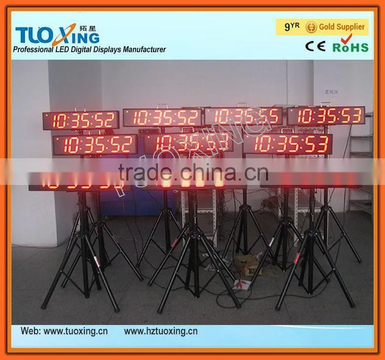 High quality 6 inch 6 digits led hourglass glass sand timer