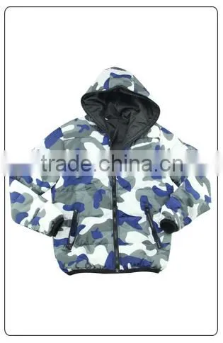 Men Cotton Leisure Jacket with Camo Pattern