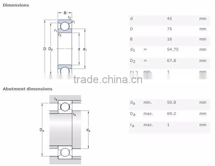 Factory directly sale Japan nachi deep groove ball bearing 6009 6009z 6009rs