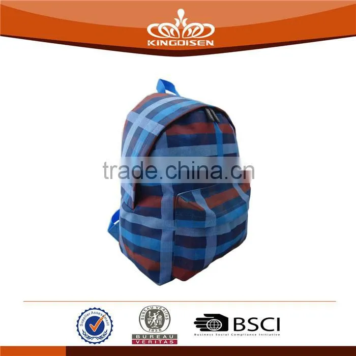 simple design blue stripe 300d leisure backpack