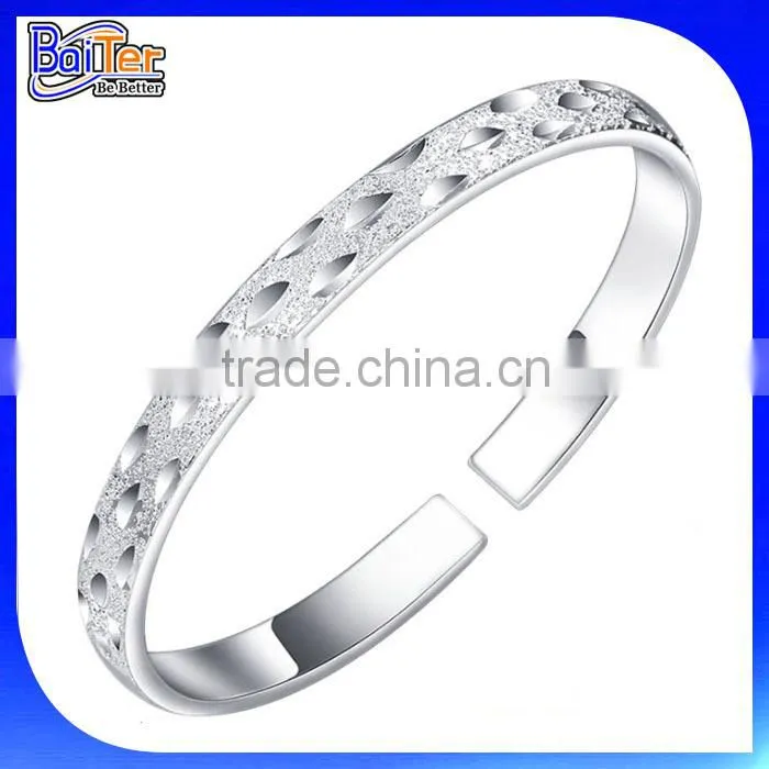 Custom Pave CZ Silver Palm Cuff Bangle Wholesale