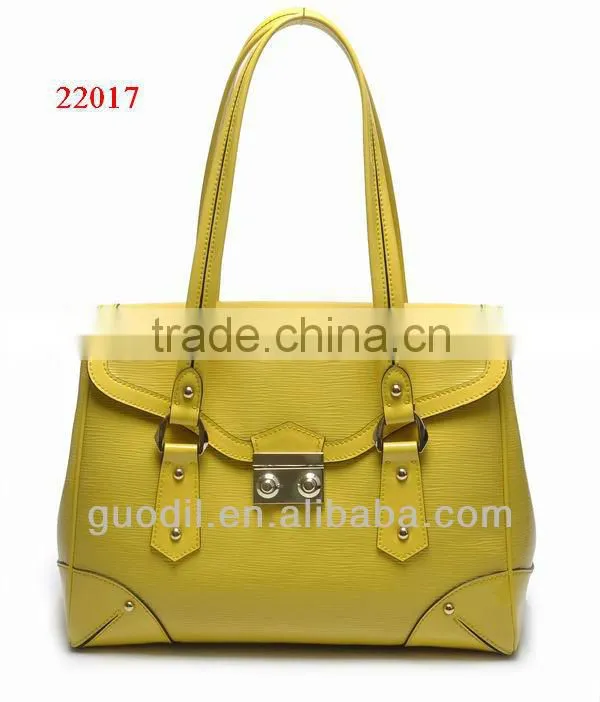 Wholesale handbag crinkle pu leather with patent woman small tote bags2014