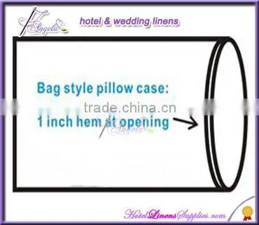 250TC white plain sateen Oxford style pillow sham, sateen pillow sham with flanges/borders for hotels