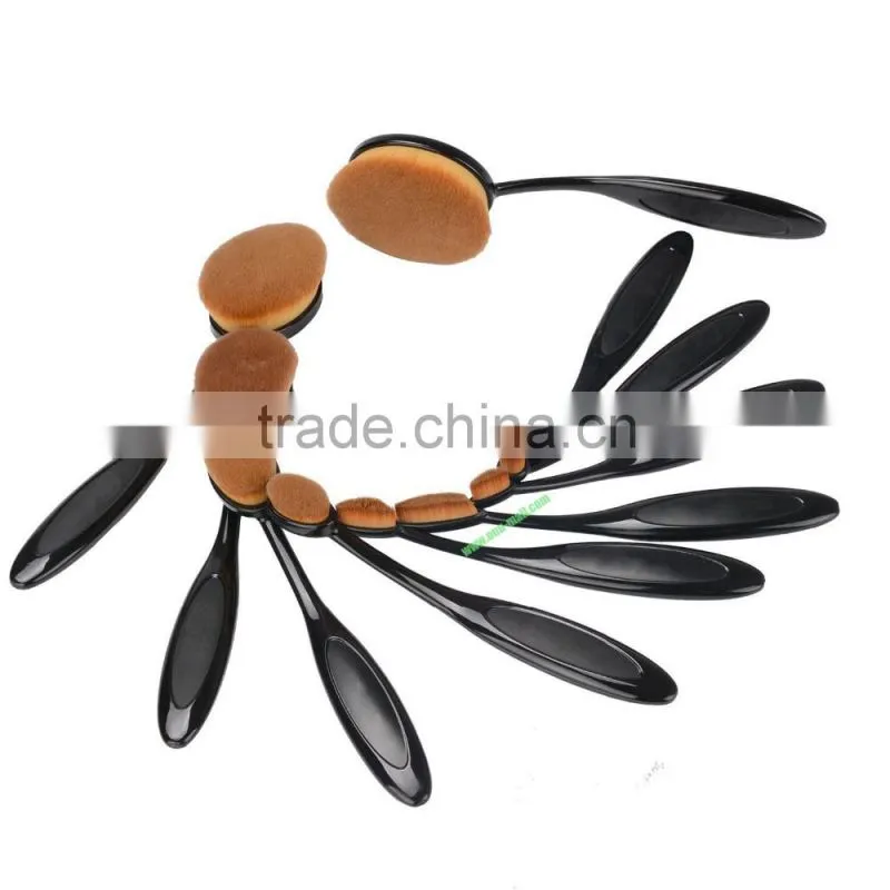 New Products 2016 10 Pcs Soft Oval Makeup Brush, Professional Cosmetic Makeup Brush Set Online Shopping