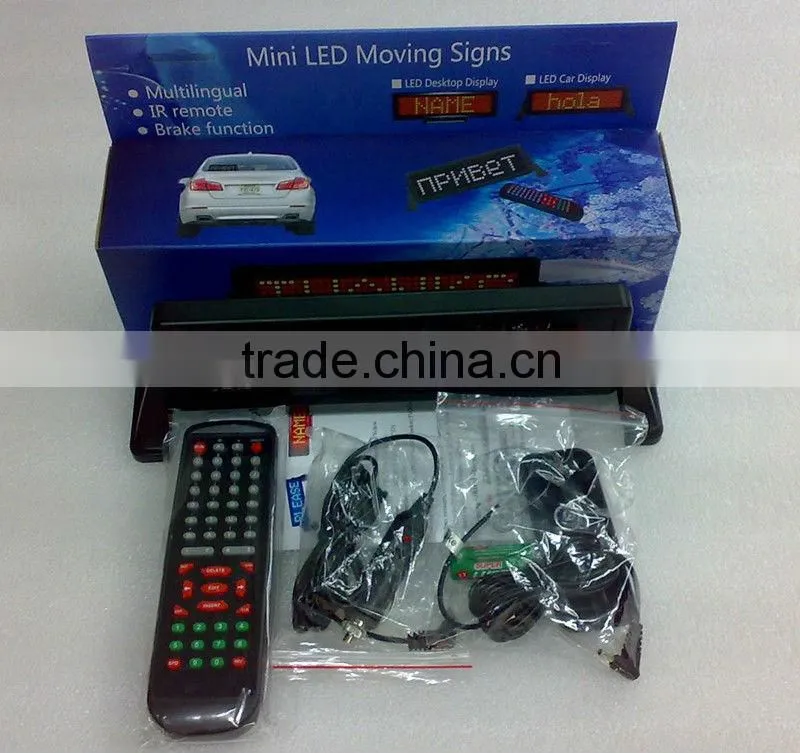12V Cigar lighter power supply Blue color Mini display-735 LED sign car