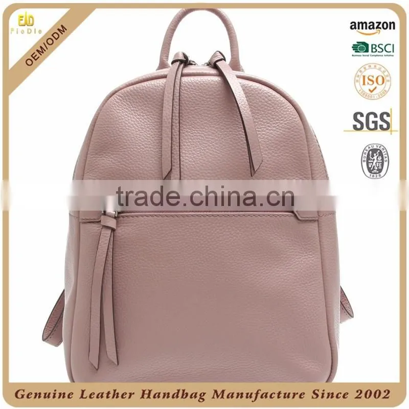 CSS1498-001 Fashion Practical Elegant Small Designer's Genuine Leather Ladies Pink Daypacks /Backpacks