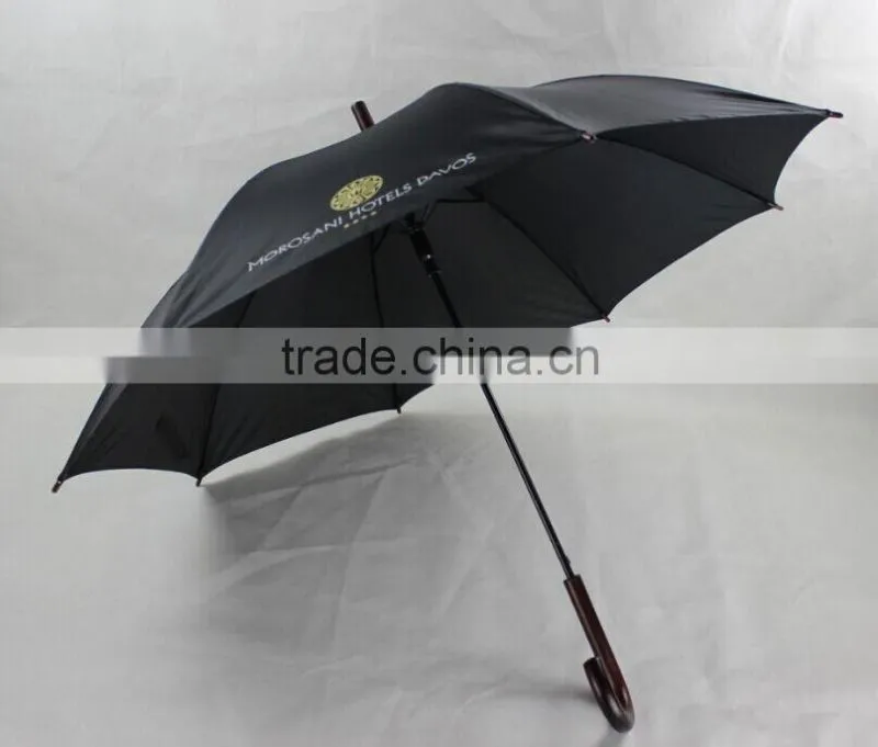 23 inches black color custom made auto open straight umbrella
