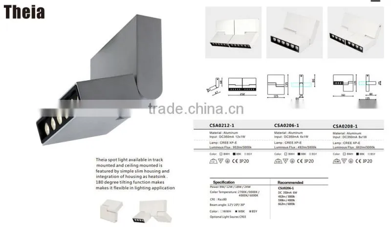 Mordern designed led spot track light /led track spot light /track spot light led /led light track / track led light