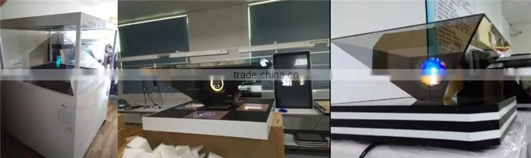 ENOTECH Customized 3D advertising holographic display 3d pyramid, pyramids glass 3d display showcase, hologram display cabinet