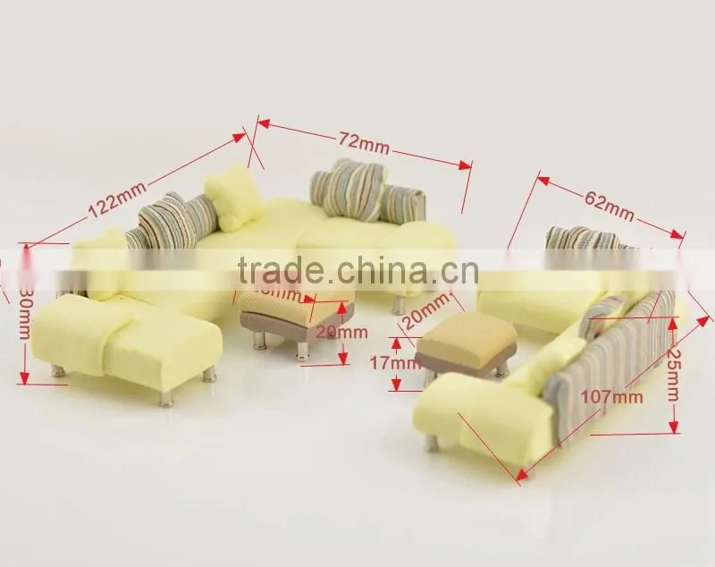 model sofa in plastic, architecture model scale sofa, sofa for scenery display