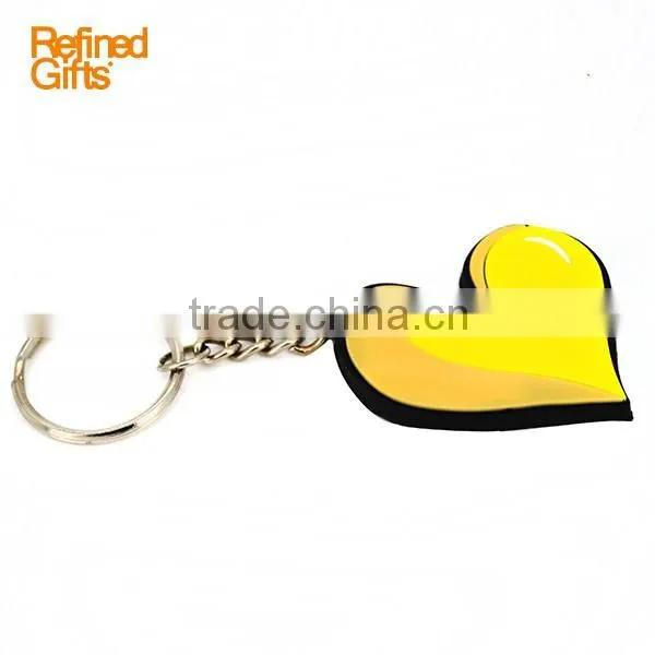 2016 New Design High Quality Cheap price shiny color PVC Rubber Keytag