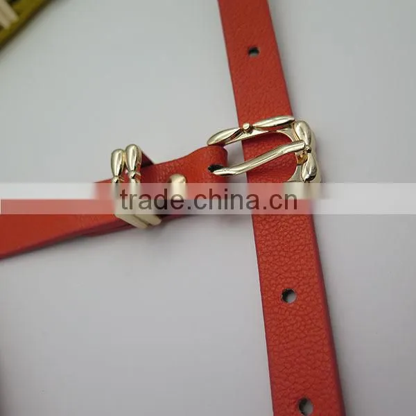 Fashion leather belt with tinny bow tie for women