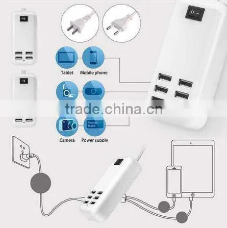 Fashionable Home Travel Charger 6 Ports USB Charger Wall Charger US EU UK