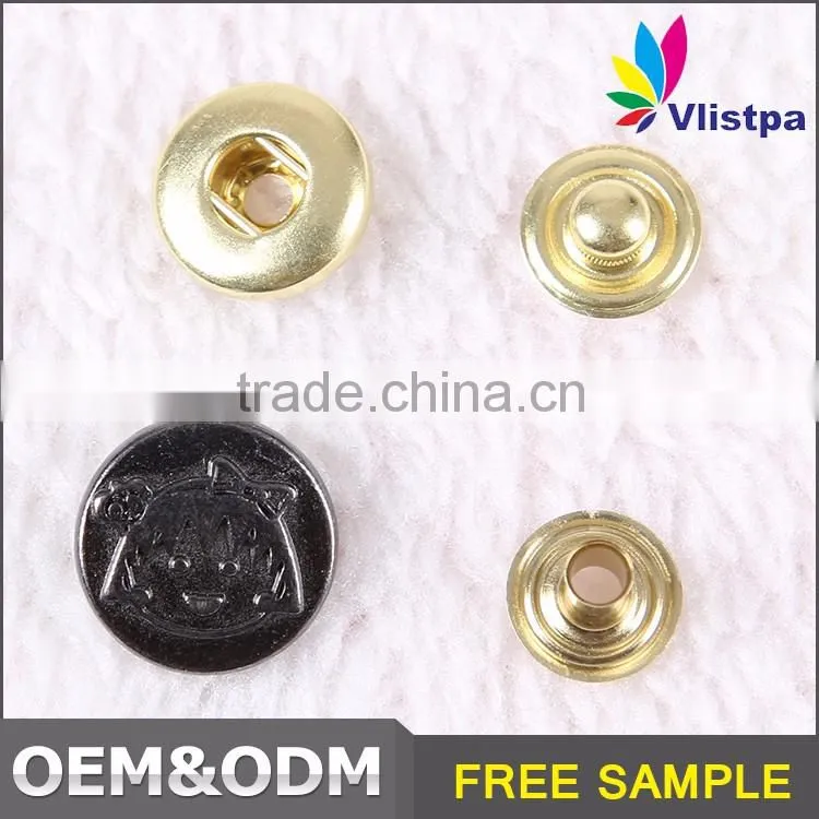 Zinc Alloy Metal Typ engraved logo press metal snap button for trousers