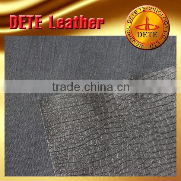 polish snake pu synthetic leather for clothes waterproof embossed leather knitted backing