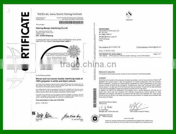 PA/PES warp knit woven fusible interlining/adhesive interfacing/entretela/TELA