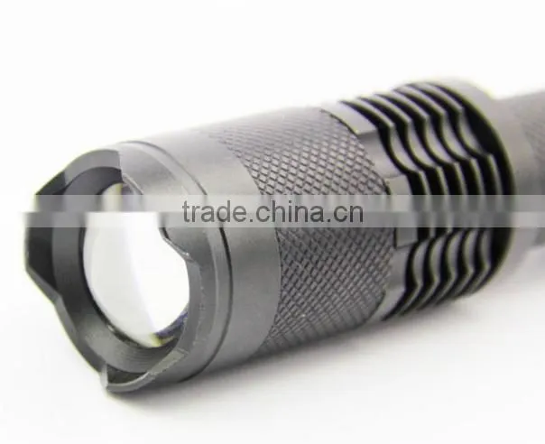 X1B 18650 battery XML T6 10w zoom led rechargeable tactical flashlight/Black cheap mini flashlight