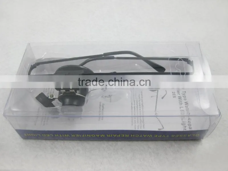 High quality Optical lens 2 LED Glasses Magnifier wholesale for repairing ,working,reading