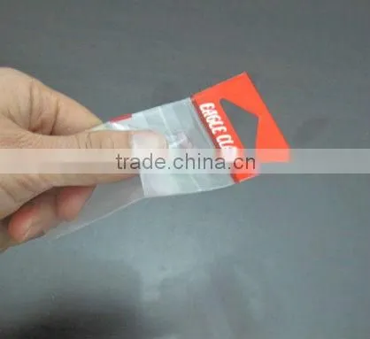 printed plastic opp bag with header card and adhesive flap for Eagle Claw fish hooks