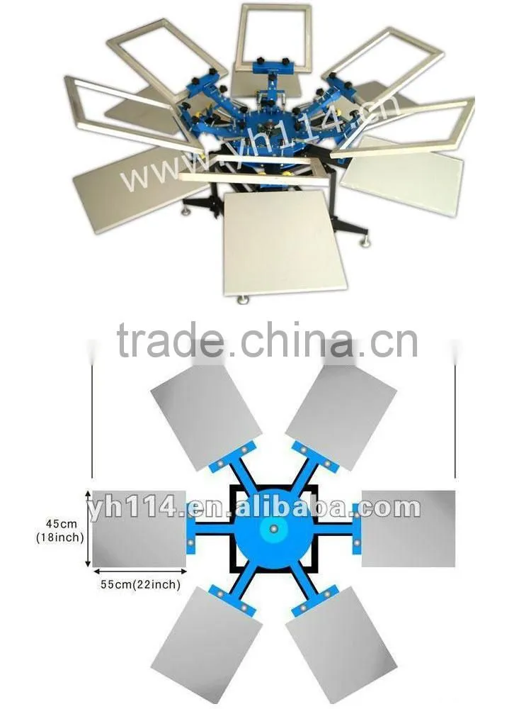 four color four station screen printing machine