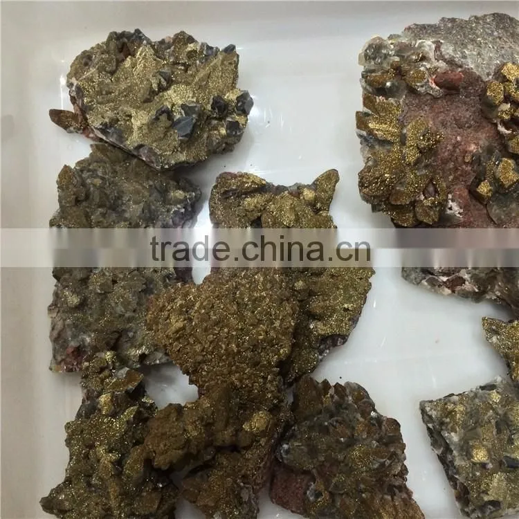 Natural Black Crystal Morion And Chalcopyrite Rough Stones