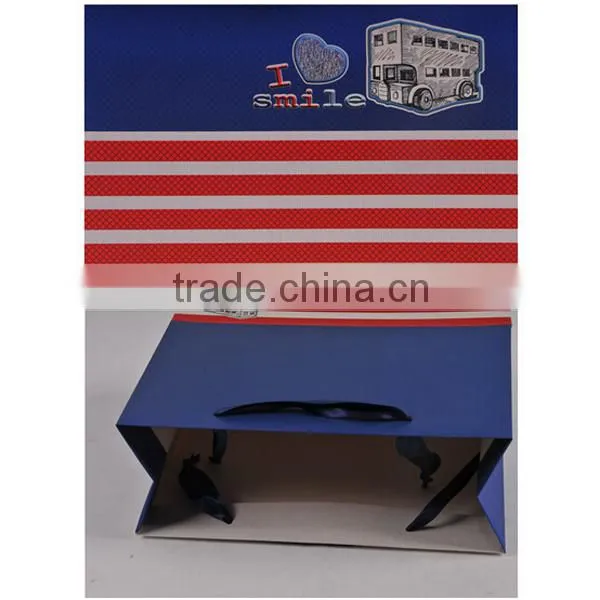 I Love Smile Blue Paper Shopping Bag