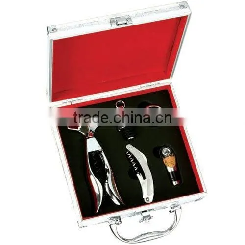 Wine set Corkscrew + Thermometer + wine collar + Wine-Pourer