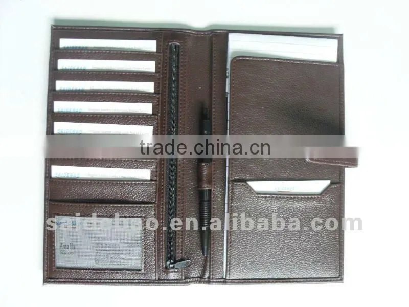 Leather passport holder travel wallets for promotion