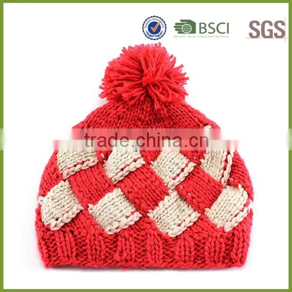 Custom Free Knitting Pattern Hat Cuffed Embroidery Free Pom Beanie