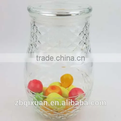 Unique Design Glass Cookie Jar with Lid