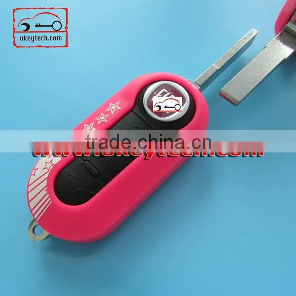 Best price car key cover Fiat key cover 3 button remote key shell for shell key fiat 500 key for fiat key cover