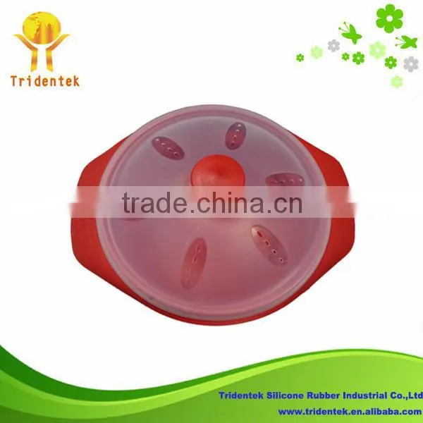 Eco-friendly and kitchen tool silicone collapsible bowl with lid