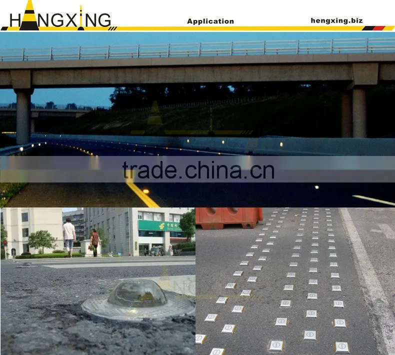 RS01B yellow reflector cast aluminium road studs