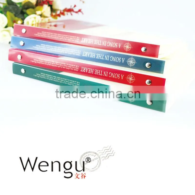 cheap plastic cover spiral notebook with colored paper