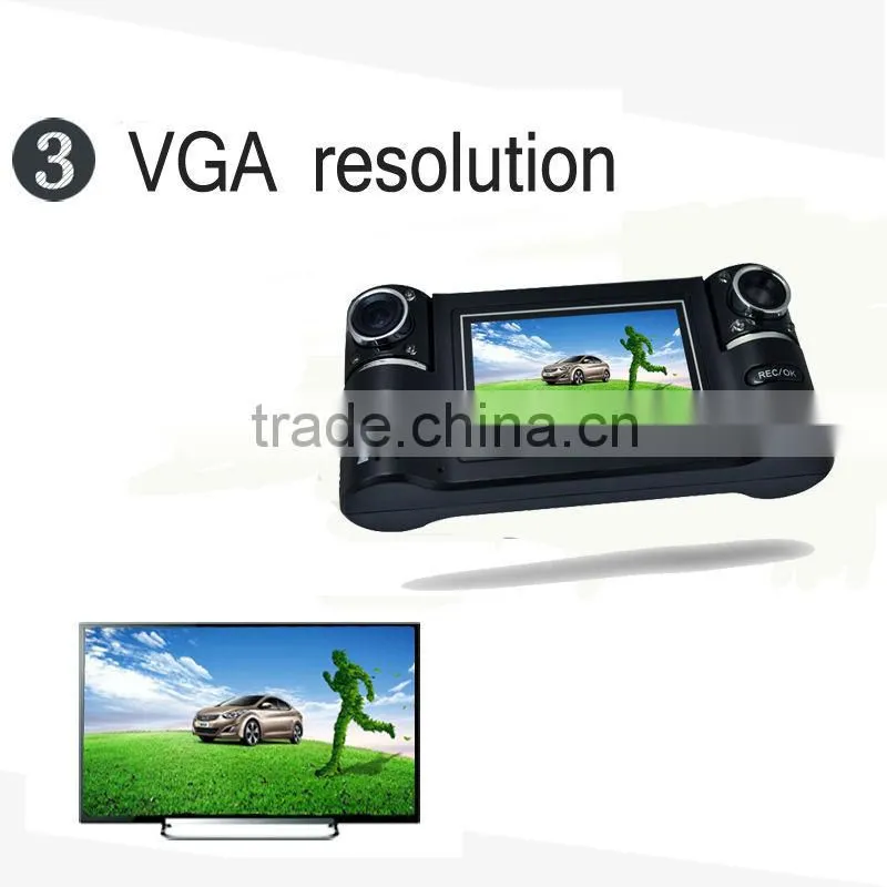 2.7 inch digital zoom dual-lens install camera in car