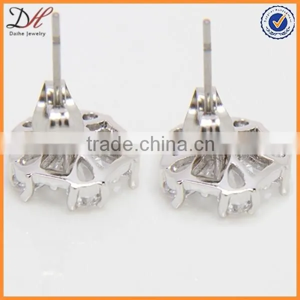 daihe AAA Zircon Flower Lady Earrings Studs copper shining custom earrings
