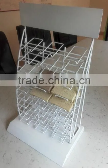 SR504 3- row metal wire angle-look display stand for quartz stone