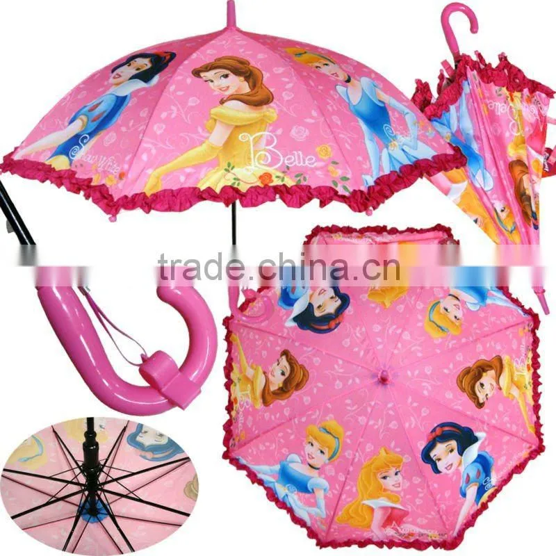 C10C Automatic cute animal print child umbrella with whitle