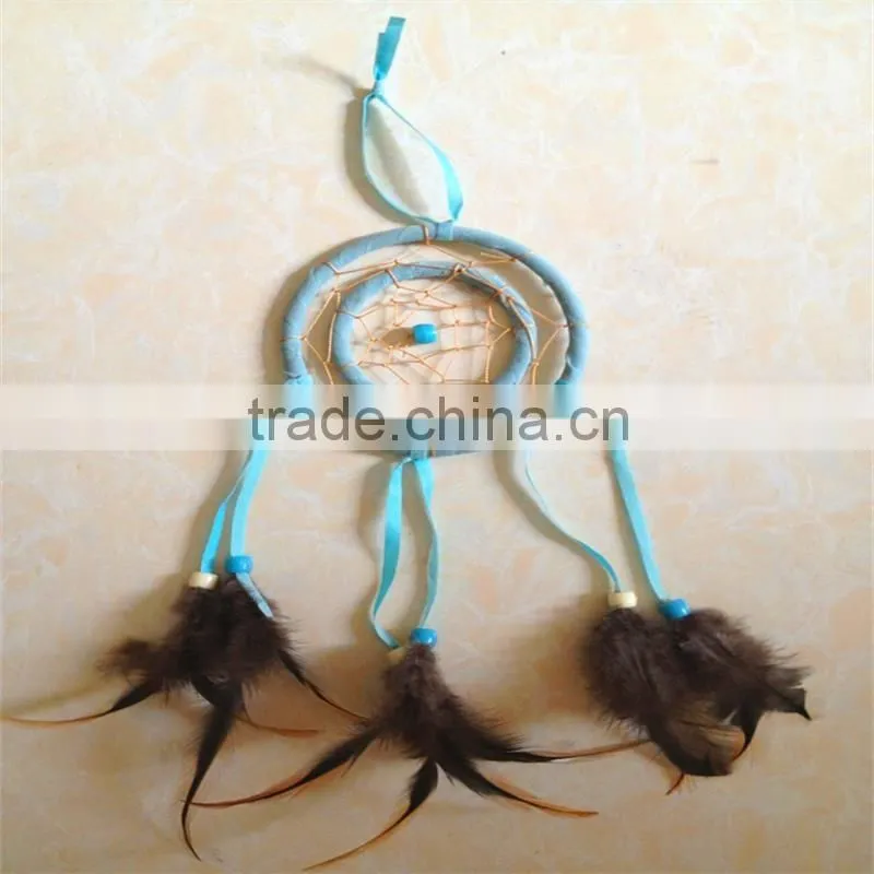 Latest design mini home hanging decorative pink feather dream catcher