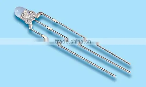 Through Hole Package Type and DIP LED Diodes 3mm Red Blue bicolor LED common cathode