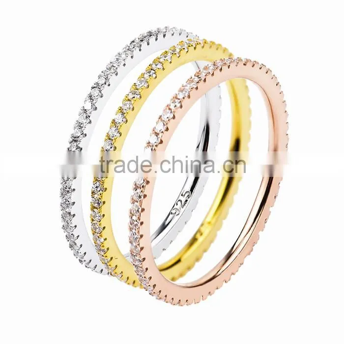 Fashion lady ring pave zircon ring in 925 sterling silver