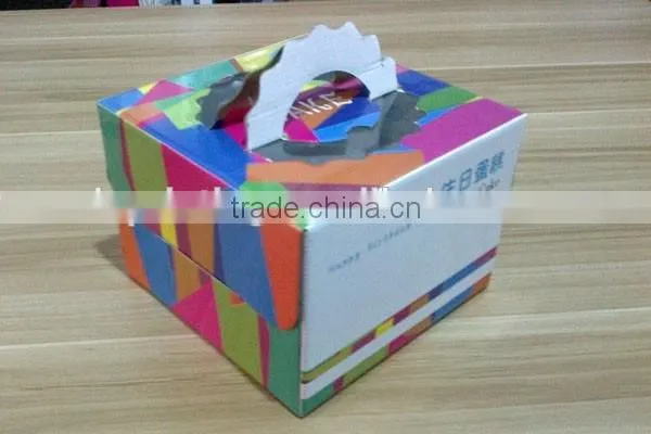 Custom cake box with handle / cake card box / China handmade cake box wholesale