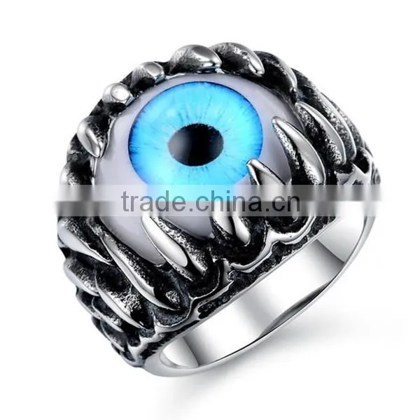 Exaggerated Personality Eye Titanium Steel Rings