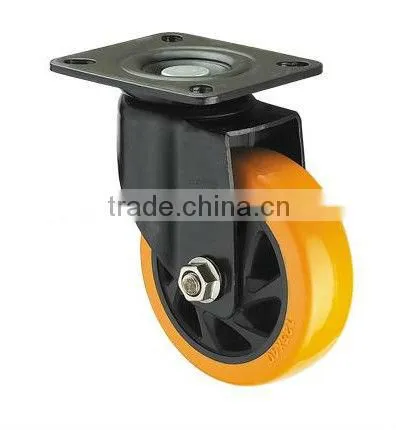 Good Qualtiy Medium Duty Diamond Polyurethane zinc Plate Fixed Wheel