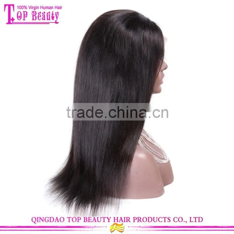 Top quality Brazilian Virgin 18 Inches Human Hair Wig Lace Front Large Stock Natural Black Middle Part Wigs