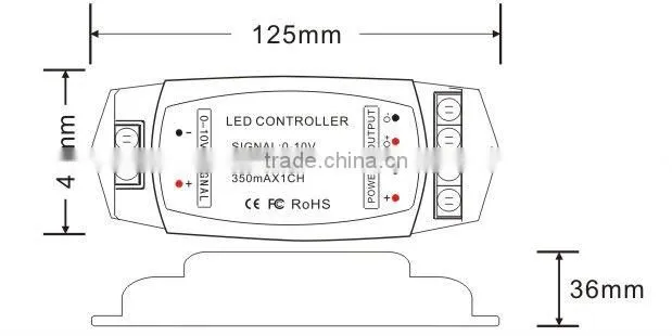 350mA one channel constant current 0/1-10V dimming driver